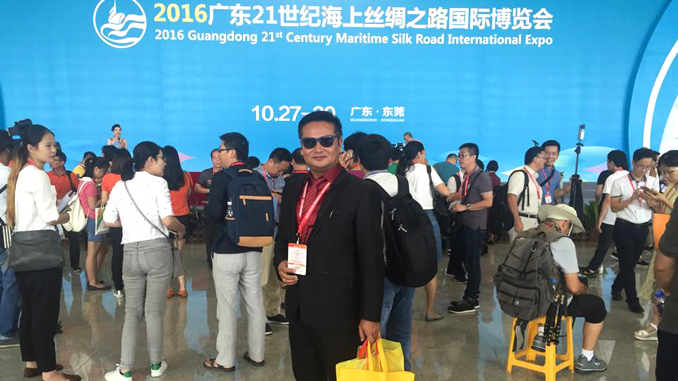 WRHA Pokhara treasurer Rajendra Dhakal at MSRI expo in China. Picture: Recentfusion.com