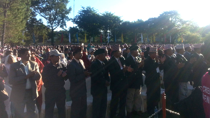 Indian ex-armies and their family member at Indian Pension Camp in Pokhara on Friday. Picture: Recentfusion.com